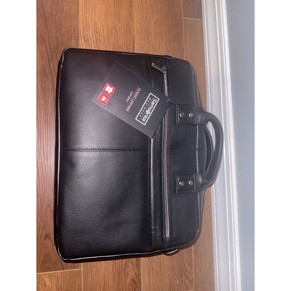 Samsonite Business Classic Leather Slim Brief Laptop Bag Black 126038-1041